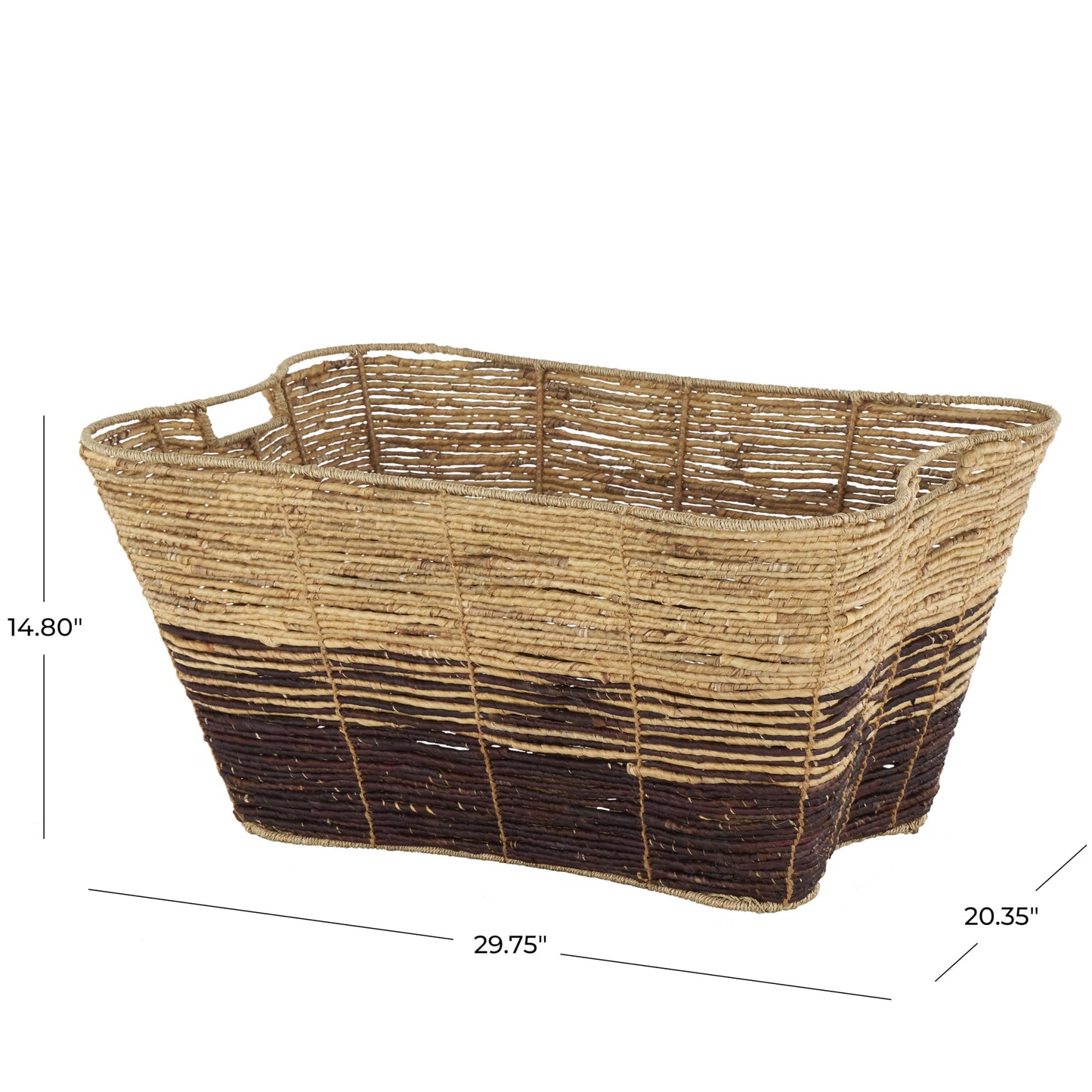 Deco 79 Seagrass Handmade Decorative and Functional Storage Basket Oversized Color Block Basket
