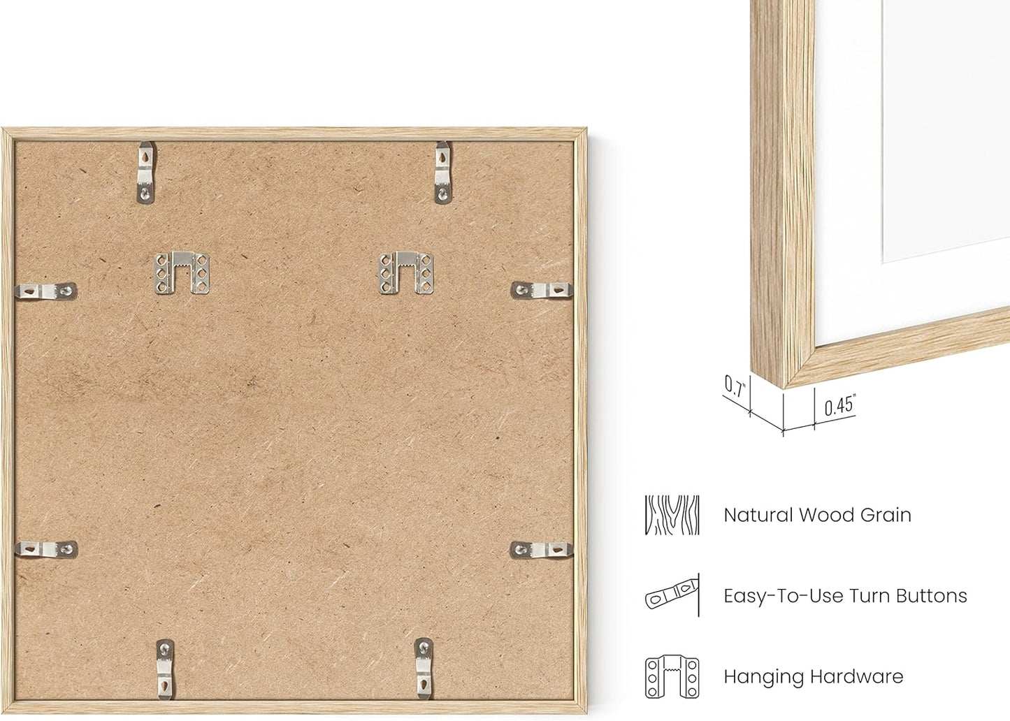 HAUS AND HUES Beige Square Frame Set of 1-16x16