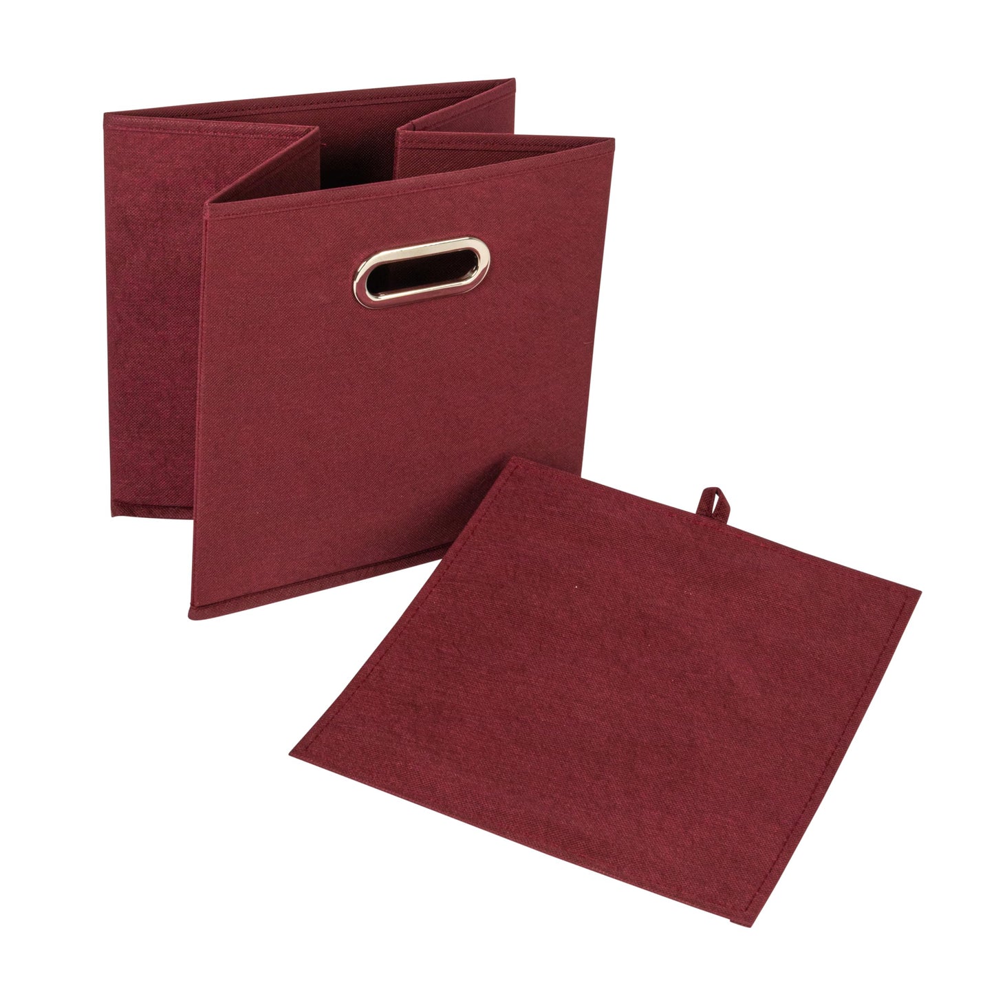 Household Essentials Fabric Storage Bins 6 Piece Set, Burgundy