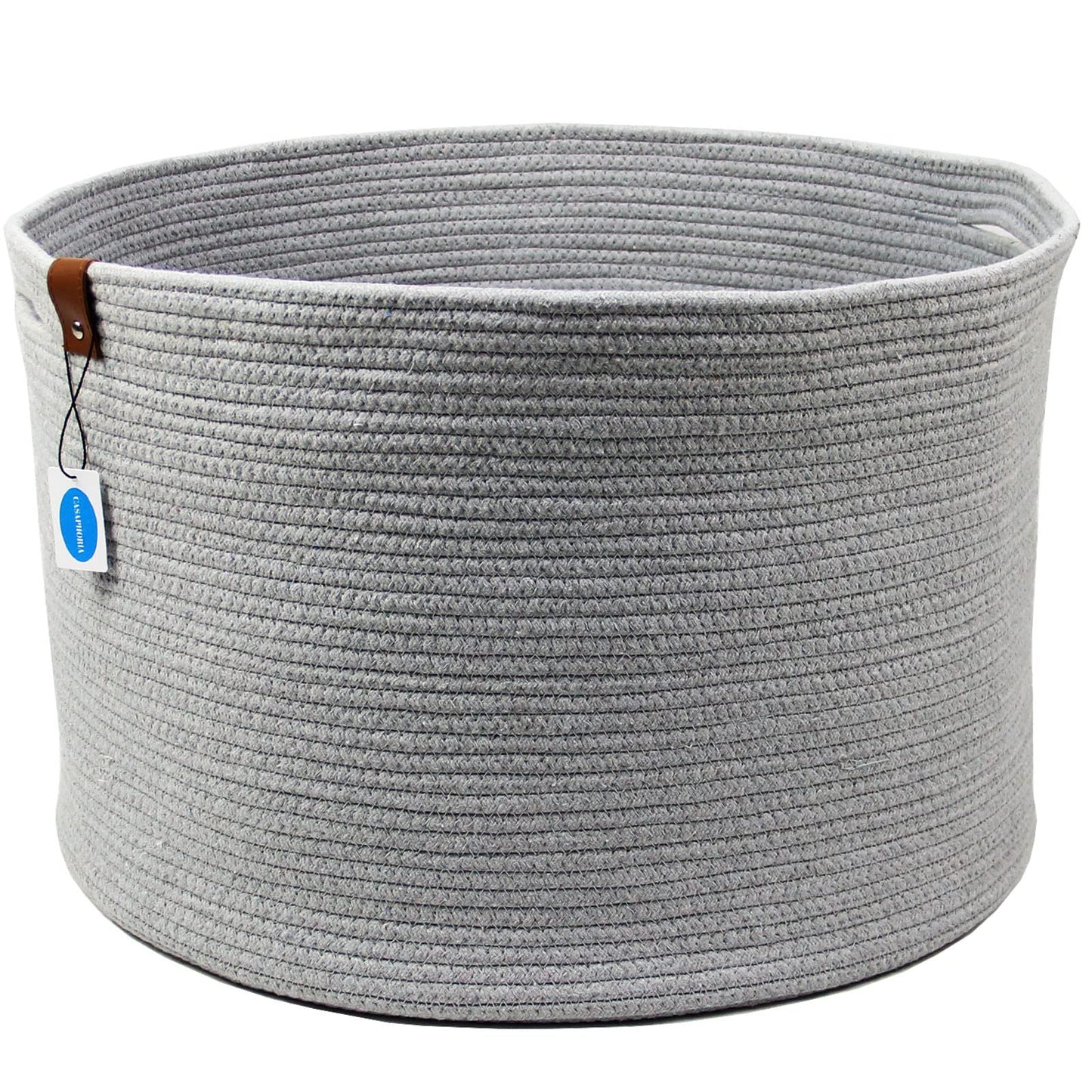 Casaphoria XXXLarge Cotton Rope Basket for Living Room - Woven Storage Basket with Handle for