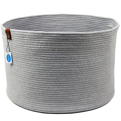 Casaphoria XXXLarge Cotton Rope Basket for Living Room - Woven Storage Basket with Handle for