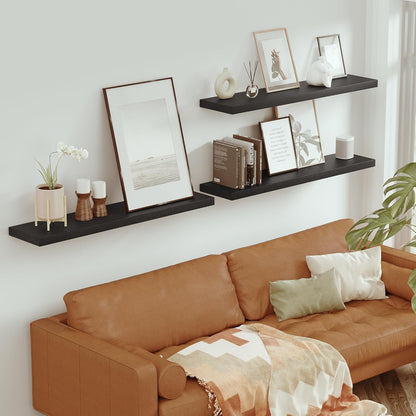 Single Floating Shelves 48 Inches, 48 x 10 inch Deep x 1.8 in Thick, Long Wall Shelves Heavy Duty 80 lbs for Bedroom, Living Room, Kitchen, Office, Modern Shelf Book Home Decor, Black