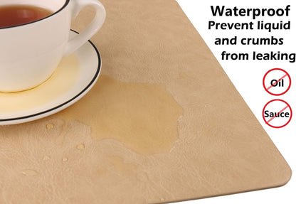 Faux Leather Placemats, Set of 6 PU Table Mats, Easy to Clean, Heat & Stain Resistant for Office Conference Table,Dining Home Decor