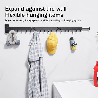 Clothes Drying Rack,Drying Rack Clothing,Luandry Drying Rack,Clothes Hanger Rack,Wall Mounted Luandry Rack,Folding Retractable,Frosted Stone Black Classic,ms-01