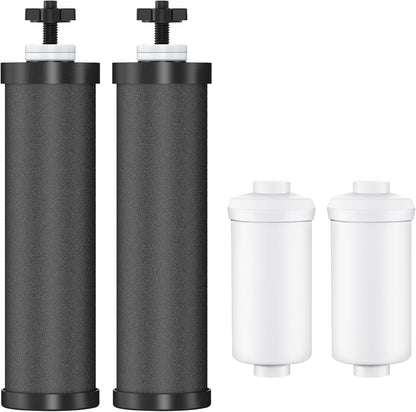 4 Pack Gravity Water Filter Replacement,Gravity Water Filter Replacement for Berkey® BB9-2® Black Filters & PF-2® Fluoride Filters, Compatible with Berkey® Filtration System