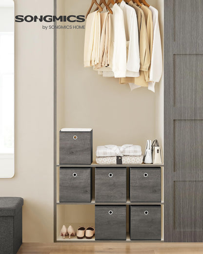 SONGMICS Storage Cubes, Set of 6, 11-Inch Foldable Closet Organizers