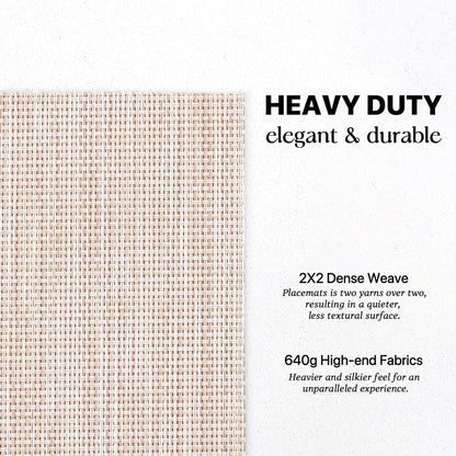 LEXMORE Placemats Set of 8 Vinyl/Plastic Woven Place Mats for Kitchen Table Indoor/Outdoor Washable Placemat Wipeable Dining Table Mats(Beige)