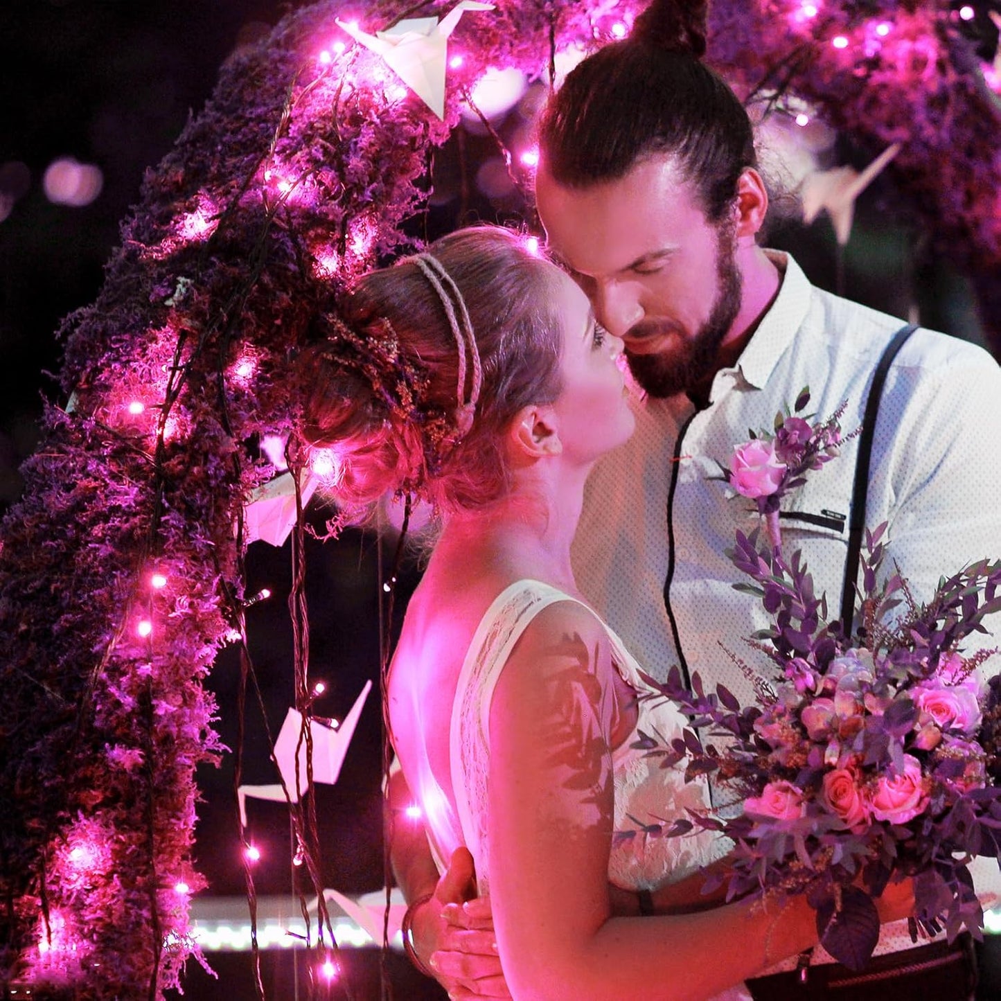 262FT 800 LED Christmas Lights, Plug in Christmas Tree Lights Outdoor with Timer and 8 Modes, Green Wire Waterproof String Light for Indoor House Yard Patio Wedding Decorations, Pink