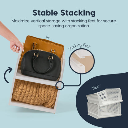IRIS USA Modular Storage Organizer, 2 Pack, Made in USA, Collapsible