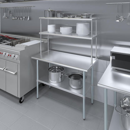 AmGood Double OverShelf Stainless Steel NSF - Many (48" Long x 14" Deep)