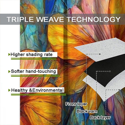 Stained Glass Curtains,Magic Forest Colorful Flowers Abstract Art Home Decor Drapes for Bedroom Living Room Kitchen Window Treatment 2 Panels Set Total Size 42" W X 63" L Inch