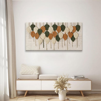 Boho Wall Modern Wall Art Print Paintings Leaves Feather Multicolor Canvas Wall Art Decor For Living Room Bedroom Apartment Kitchen Home Wall Decor 24"W X 48"L Ready To Hanging