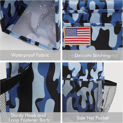 Surblue Bedside Caddy Hanging Organizer Storage Bag Pocket for Bunk, Hospital, College Dorm Rooms, Baby Bed Rails, Camp - 8 Pockets, Large, Ocean