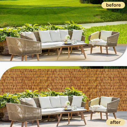 Bamboo Fencing–Handwoven,Bamboo Wall Panel Outdoor Privacy Reed Screening for Garden,Balcony,Backyard,Patio,2ftx16ft