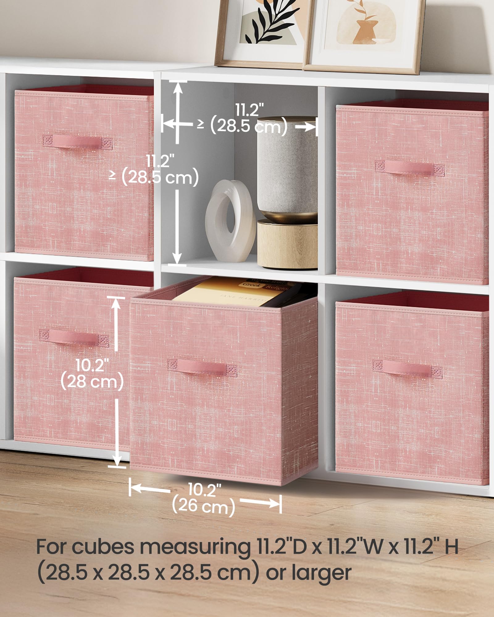 SONGMICS Storage Cubes, Set of 6, 11-Inch Foldable Closet Organizers