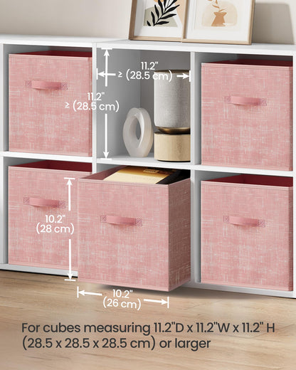 SONGMICS Storage Cubes, Set of 6, 11-Inch Foldable Closet Organizers