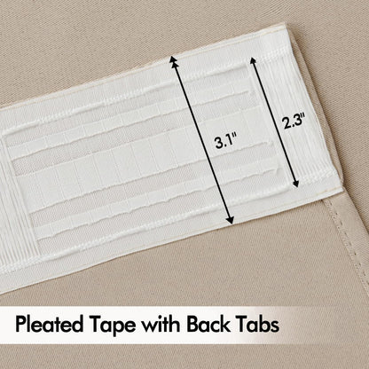 MIULEE Taupe Back Tab Blackout Curtains 63 Inch Length 2 Panels Set for Living Room Bedroom Privacy, Rod Pocket/Pinch Pleat Thermal Insulated Room Darkening Pleated Light Blocking Drapes