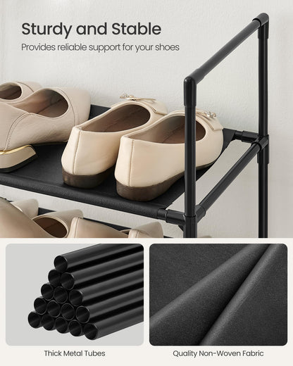 SONGMICS Shoe Rack, 10-Tier Shoe Shelf, Shoe Storage Organizer, 11 x 32.7 x 68 Inches, Metal Frame