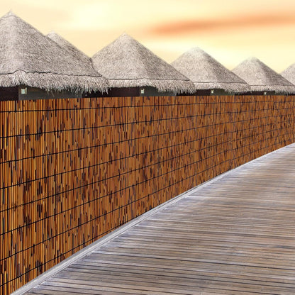 2PACK Natural Reed Fencing 6FT X 16.4FT Reed Fence 6FT High Balcony Reed Fence Privacy Reed Screen for Outdoor Backyard Patio(Brown)