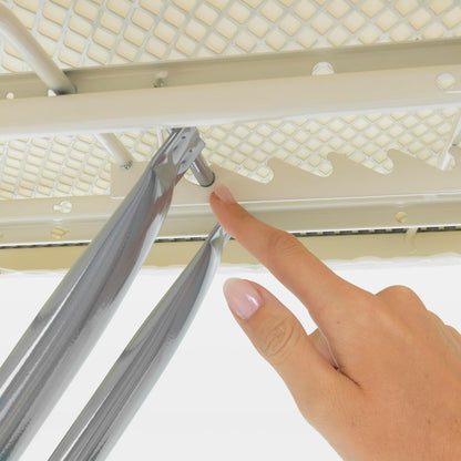 Brabantia Size C Ironing Board (49 x 18in) 7 Height Options, Adjustable Steam Iron Rest Holder & Linen Rack (Ecru) Non-Slip Feet, Anti-Collapse Child Locks