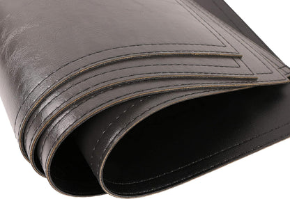 Waterproof PU Placemats, Faux Leather Dinging Table Mat, Set of 4, Easy to Wipe Off Scrub Vinyl Mat, Heat & Stain Resistant for Office Conference Table, Home Decor G Graphite Grey