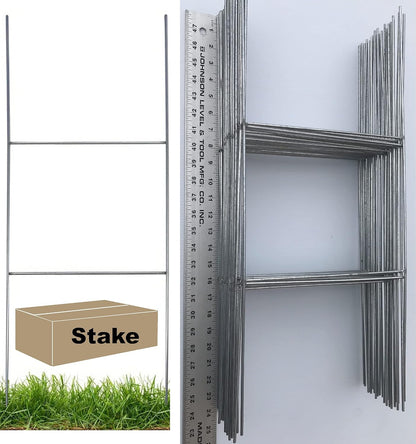 Yard Signs 10 Pack of Wire Stake x 24 Inch 9 Gauge Galvanized Double H-Frame 24 Tall, 10 Wide Sign Holder, Stake, Stand, stakes, Ship Same Day (Pkg10Stake24)