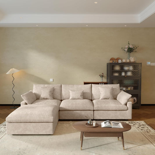 JACH L-Shaped Sectional Couches for Living Room, Cloud Sectional Couch with Deep Seat, Modular
