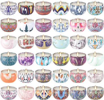 36 Pack Scented Candles Set for Home, Relaxing Stress Relief, Aromatherapy - Natural Soy Wax and Fragrance - Gifts for Women, Mom, Best Friend, Wife, Birthday