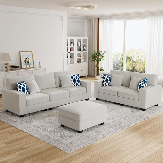 L Lengend Vansen Modular Sectional Sofa U Shaped Couch with Ottoman Modern Reversible Corner
