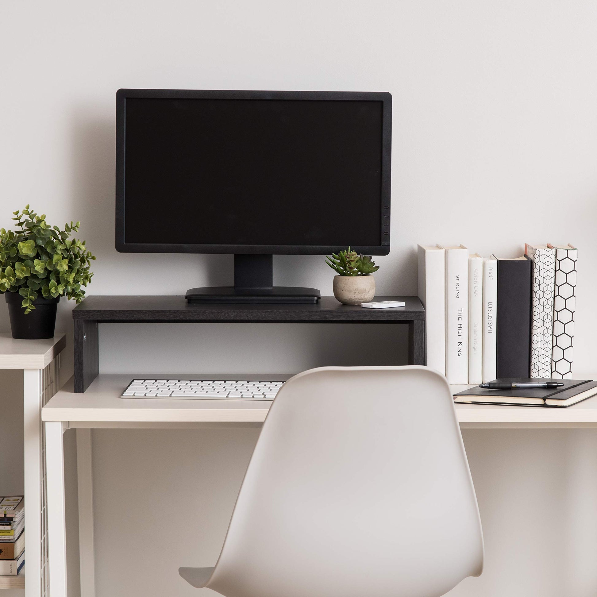 IRIS USA 1-Tier Stackable Desktop Monitor Stand Organizer, Black