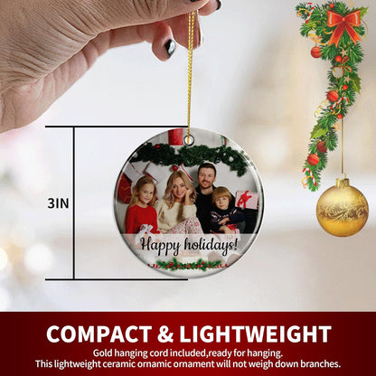 Personalized Christmas Ornaments, Custom Photo & Text 2025 Christmas Tree Ornament, Ideal for Xmas Decorations, Baby Showers, Weddings, Birthdays, Gifts for Mom, Dad, Kids, Pets, Friends