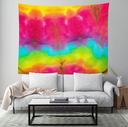 BELECO Tie Dye Tapestry Wall Hanging 60x40 Inch Fabric Tie Dye Color Texture Background Tapestry Groovy Sign Rainbow Tapestry Hippie Tie Dye Tapestries for Bedroom Living Room Dorm Decor