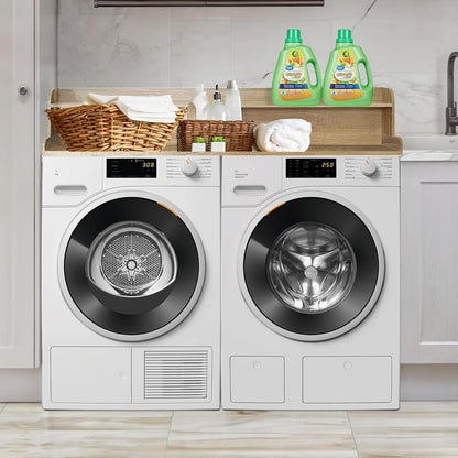 Royxen Laundry Countertop with 2-Tier Shelf Universal Fit, Washer and Dryer Countertop with Storage Space, Shelf Height 11.5 Inches, White Oak