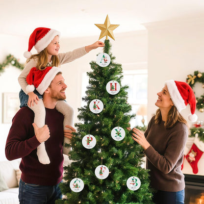 Personalized Christmas Ornaments 2025, Custom Initial Ornaments A-Z Monogram Ceramic Christmas Ornament