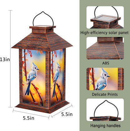 Solar Lanterns Outdoor, Waterproof Garden Hanging Lanterns with LED Flickering Flameless Candles for Mom Grandma Women Lantern Decorative Outdoor for Yard, Garden,Party Decor