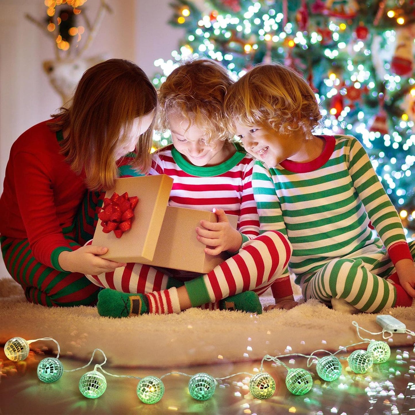 Zhanmai 30 LED Disco Ball String Lights Decor Lighted Mini Mirror Disco Balls Ornaments for 70s 80s Party Supplies Club(1.57 Inch Ball,Multicolored)