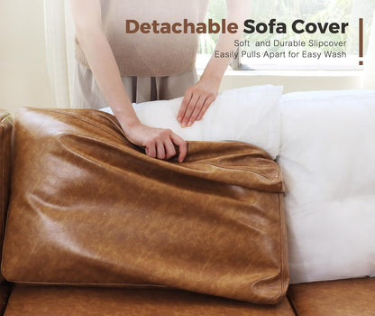 Oversized 172.5" Faux Leather Modular Sectional Sofa, Modern Large 10 Seater U Shaped Couch with Storage Seat with Reversible Chaise Deep Seat for Living Room DIY Combination - Brown