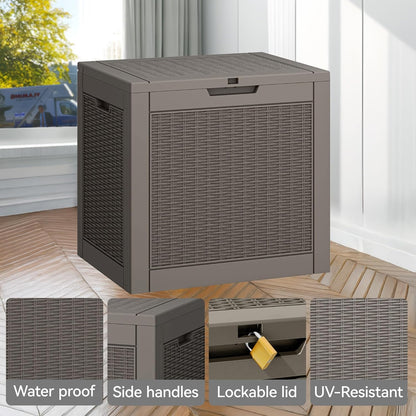 KAMABOKO 30 Gallon Outdoor Storage Box, Resin Deck Boxes Indoor and outdoor, Waterproof Storage Box Lockable Lid for Garden Tools, Package Delivery, Pool Supplies, Patio Cushions, Grey