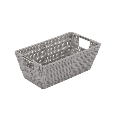 Simplify 11"x6.5"x4.5" Small Shelf Storage Woven Basket with Handles, Nursery, Playroom, Toys