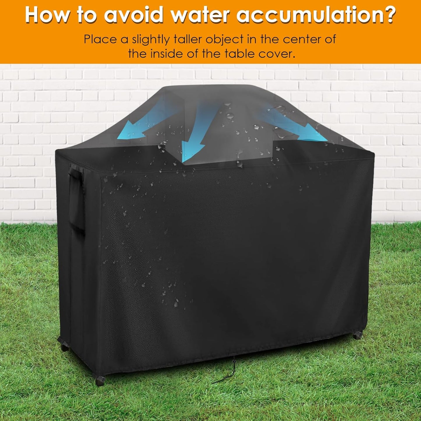 Kingling Outdoor Prep Table Covers, Waterproof Stainless Steel Table Cover Metal Table Cover Protection for Patio Kitchen Prep/Work Table - 72''L x 24''W x 55''H