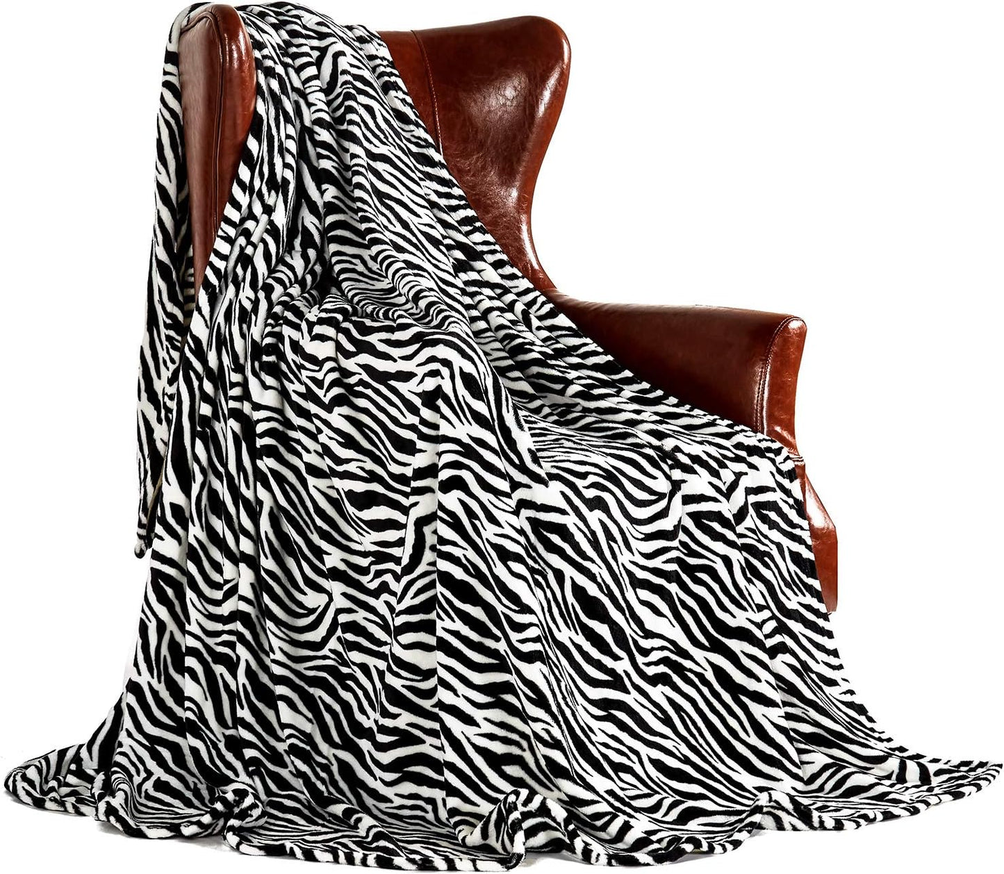 MERRYLIFE Throw Blanket for Couch Bed | Soft Decorative Ultra-Plush Colorful Blanket| Queen Size Travel Throws Oversized |(90" 90", Zebra)