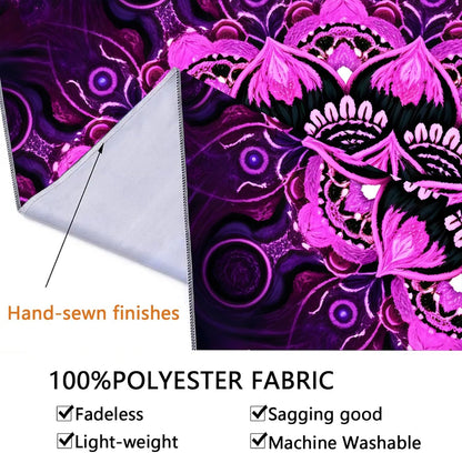 Psyhilar Blacklight Mandala Tapestry Wall Hanging, Psychedelic Flower Black Light Posters for Adults and Teens, UV Reactive Aesthetic Bohemian Art for Bedroom (40 x 30 Inches)