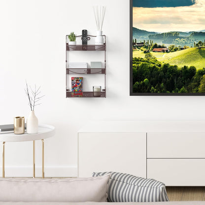 Deco Brothers 3 Tier Wall Mounted Hanging Spice Rack, Bronze