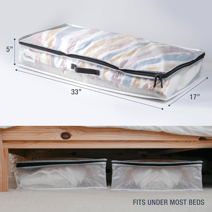 CleverMade Under Bed Storage Bag - Collapsible Storage for Shoes and Clothes Easy Use - Heavy Duty Utility Bag Home