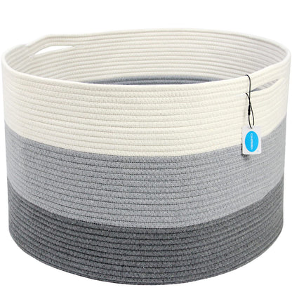 Casaphoria XXXLarge Cotton Rope Basket for Living Room - Woven Storage Basket with Handle for