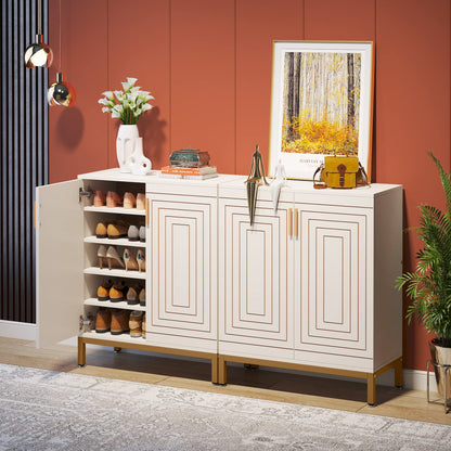 Tribesigns Shoe Cabinet with Doors, 20 Pairs Entryway Shoe Storage Cabinet with Shelves, 5-Tier