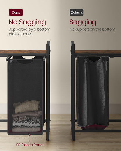 VASAGLE Laundry Hamper, Laundry Basket, Laundry Sorter with 5 Pull-Out and Removable Bags, Shelf