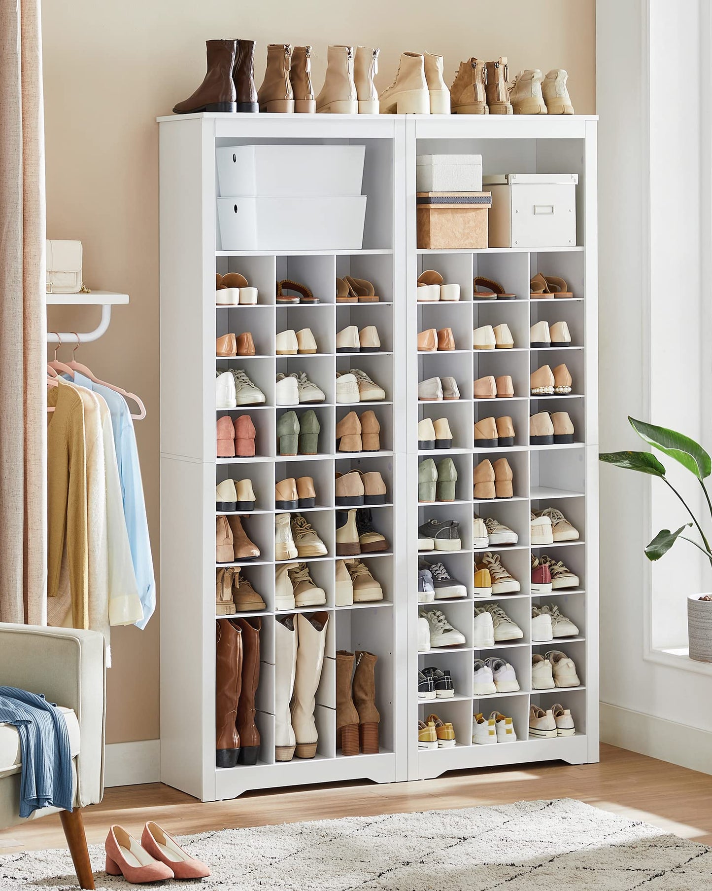 VASAGLE Shoe Storage Cabinet, 10 Tier Shoe Rack Organizer, Holds Up to 30 Pairs of Shoes, for