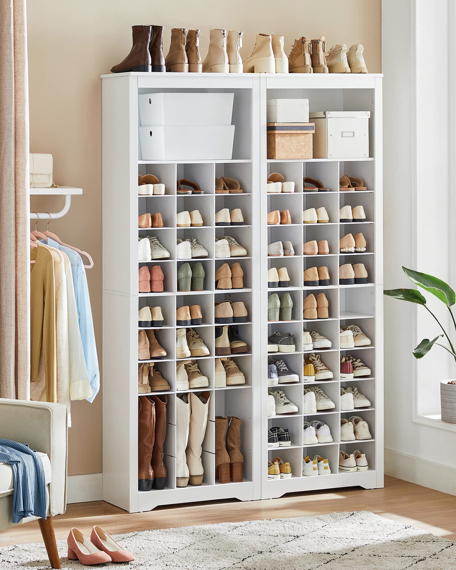 VASAGLE Shoe Storage Cabinet, 10 Tier Shoe Rack Organizer, Holds Up to 30 Pairs of Shoes, for