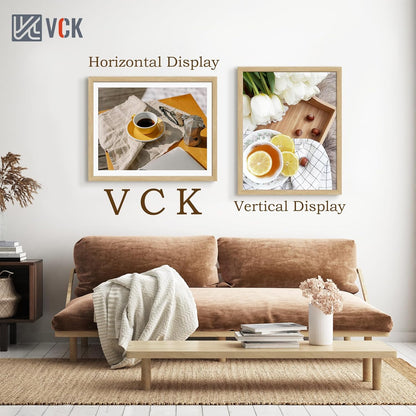 VCK 24x30 Oak Wood Frame for Poster & Picture, Natural Solid Wood Photo Frames 3 Pack, Wall Mounting Hanging